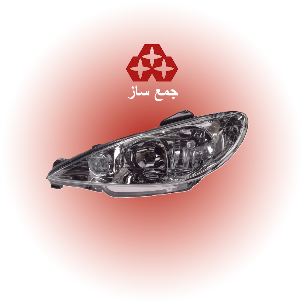 چراغ جلو پژو 206 برند جمع ساز موتوردار